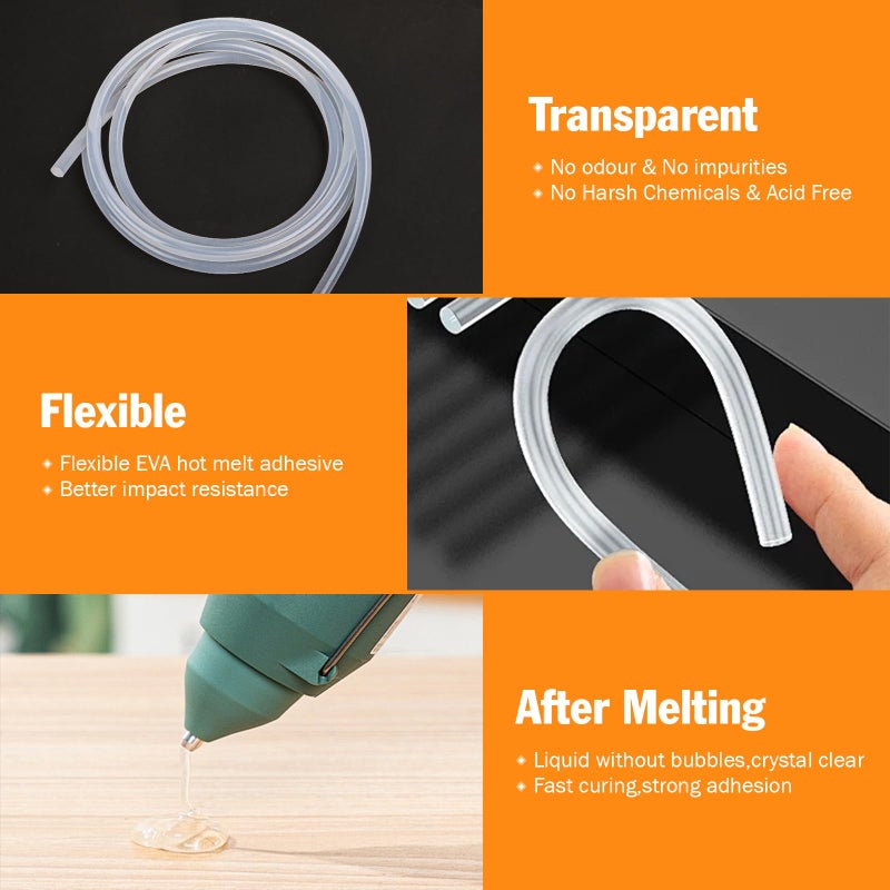 YesBes 10 Pack Long Mini Hot Glue Stick Rolls, 3 FT Long x 0.27" Diameter Glue Sticks for Glue Gun, Perfect Fit for Mini Glue Guns, Widely Used in Wood, Metal, Glass, Plastic, Floral, Fabric, and More - Image 4