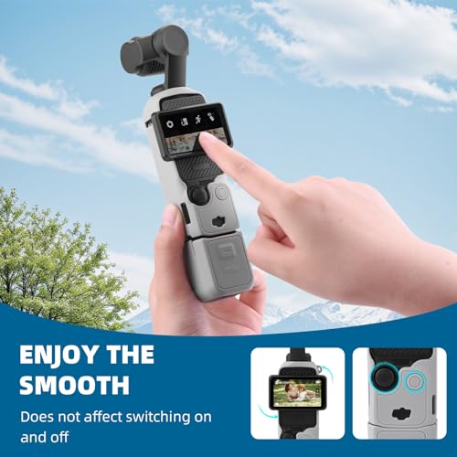 BRDRC Pocket 3 Silicone Cover, Protective Case Lens Protector Scratch-Resistant Sleeve Skin Compatible with DJI OSMO Pocket 3 Creator Combo Accessories(Grey) - Image 3