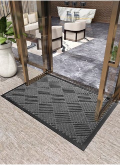 LEOKOR Durable Front Door Mats, Heavy Duty Water Absorbent Mud Resistant Easy Clean Entry Outdoor Indoor Rugs,Non Slip Backing, Exterior Mats for Outside Patio Porch Farmhouse 45*75CM  - Image 3