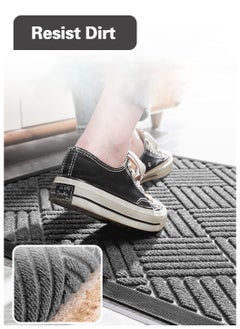 LEOKOR Durable Front Door Mats, Heavy Duty Water Absorbent Mud Resistant Easy Clean Entry Outdoor Indoor Rugs,Non Slip Backing, Exterior Mats for Outside Patio Porch Farmhouse 45*75CM  - Image 4