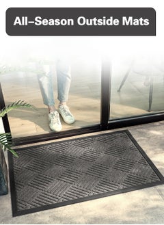 LEOKOR Durable Front Door Mats, Heavy Duty Water Absorbent Mud Resistant Easy Clean Entry Outdoor Indoor Rugs,Non Slip Backing, Exterior Mats for Outside Patio Porch Farmhouse 45*75CM  - Image 5