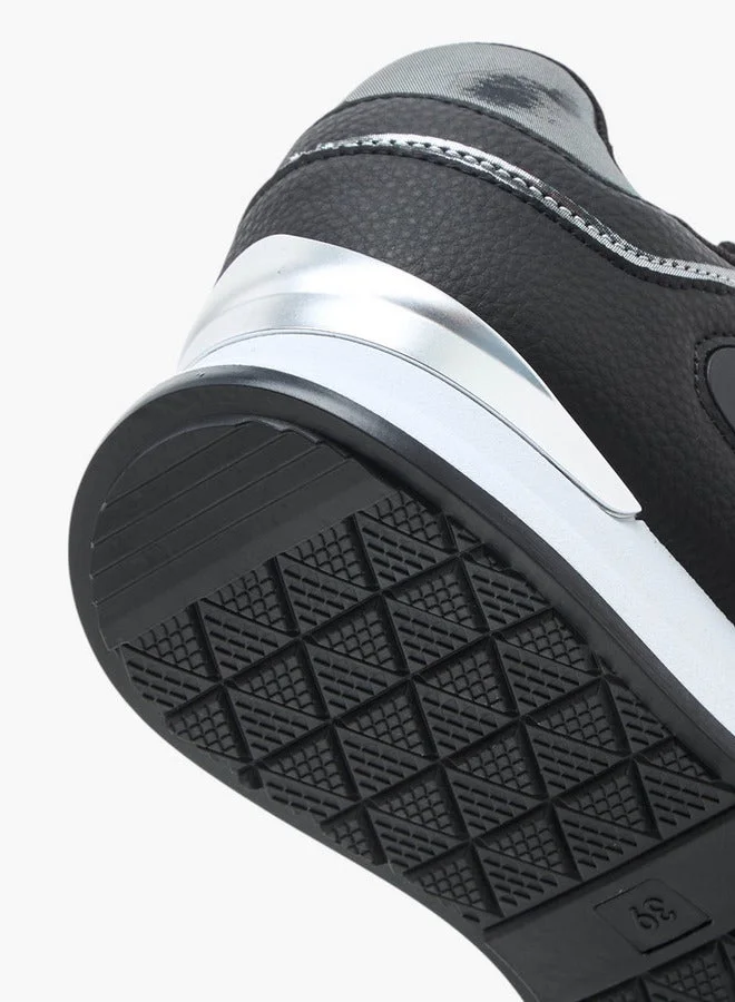 Flora Bella By Shoexpress BLACK Panelled Lace-Up Sneakers for Women | Best Price UAE