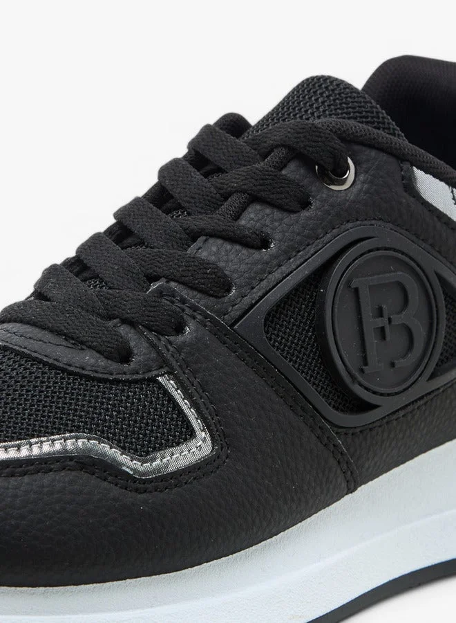 Flora Bella By Shoexpress BLACK Panelled Lace-Up Sneakers for Women | Best Price UAE