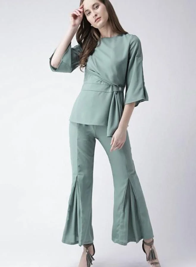 Kassually Kassually Solid Regular Fit Wrap Front Top