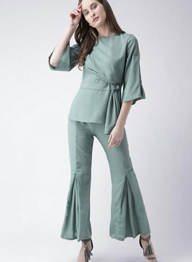 Kassually Solid Regular Fit Wrap Front Top - Image 5