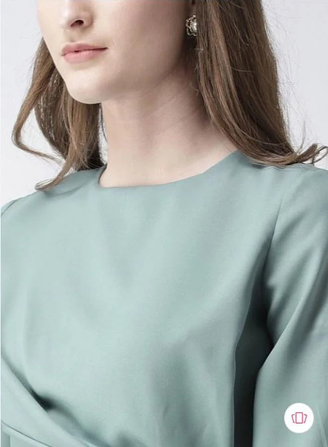 Kassually Kassually Solid Regular Fit Wrap Front Top