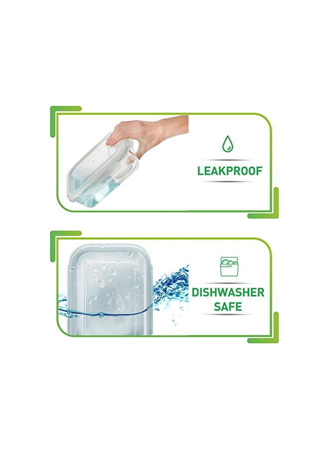 S-TOP Glass Food Storage Containers [5 x 1000 ml] - Hermetic Glass Storage Box with Lids - Food Storage Box Suitable for Dishwasher Freezer Microwave - Image 2