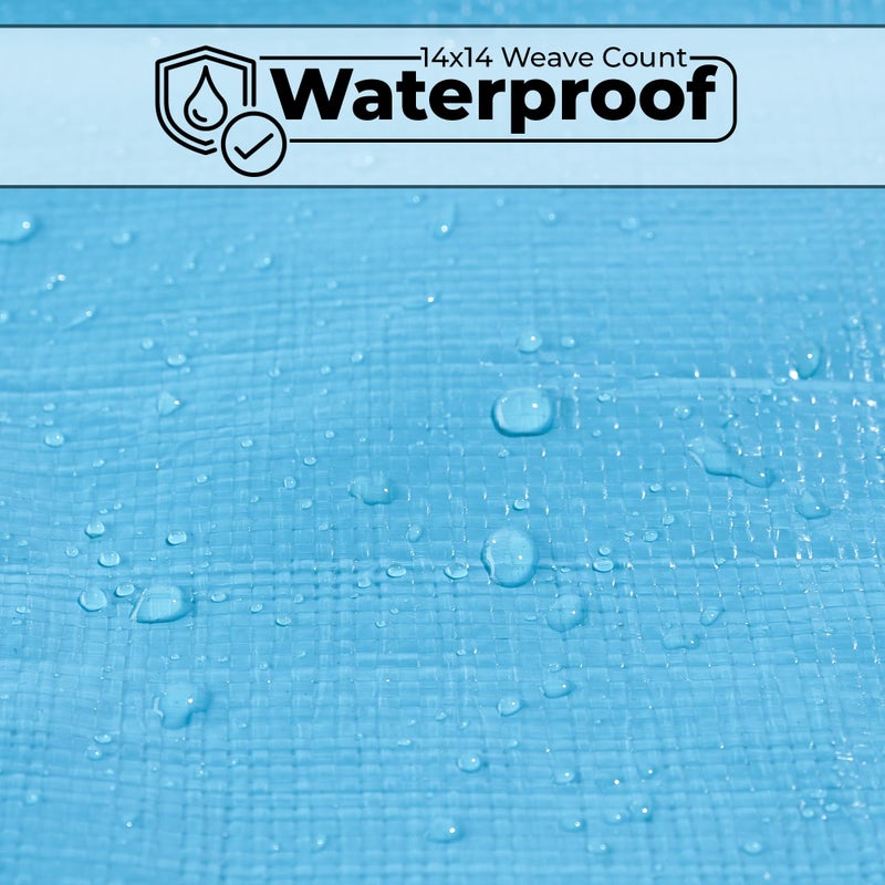 Teal Elite Tarps Heavy Duty Waterproof 20x30-12 mil Thick Camping Tent - Blue Tarp 20x30 UV Resistant, Rip & Tear Proof with Metal Grommets â€“ Multipurpose Use for Camping, Tent, Boat, RV, Car, & Pool Cover - Image 5