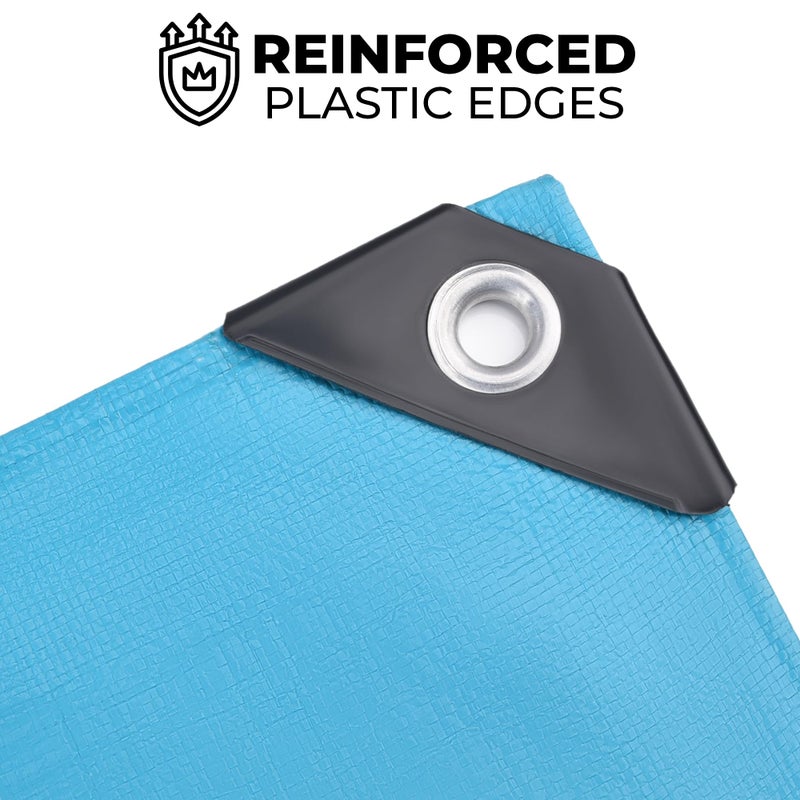 Teal Elite Tarps Heavy Duty Waterproof 20x30-12 mil Thick Camping Tent - Blue Tarp 20x30 UV Resistant, Rip & Tear Proof with Metal Grommets â€“ Multipurpose Use for Camping, Tent, Boat, RV, Car, & Pool Cover - Image 2