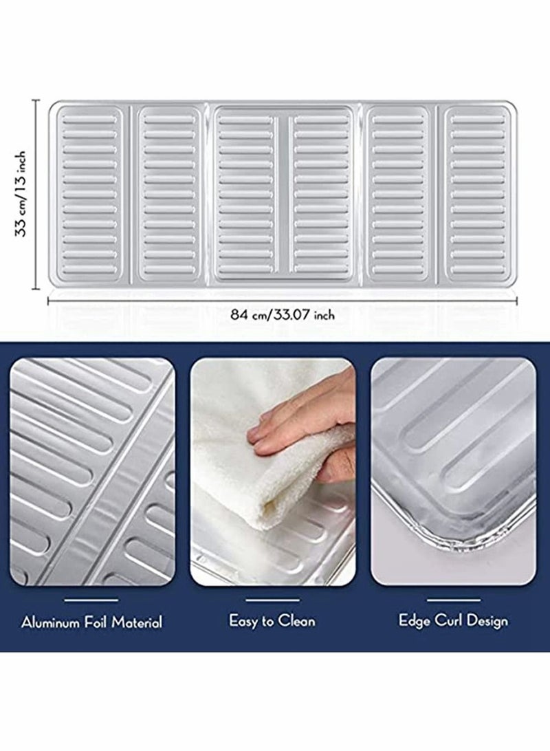 2 Pieces Anti Splatter Shield Guard Oil Barrier Stove Nonstick Aluminum Oil Splash Guard 3 Sided Splash Guard for Kitchen Cooking