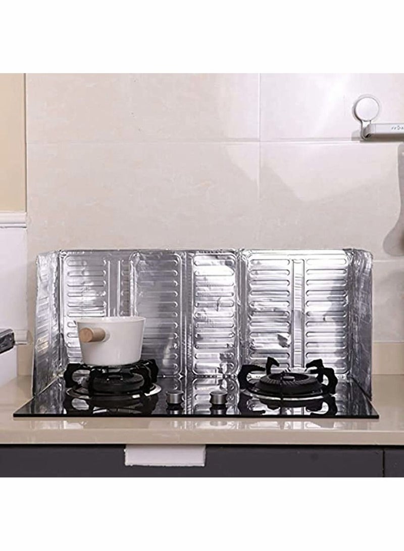 2 Pieces Anti Splatter Shield Guard Oil Barrier Stove Nonstick Aluminum Oil Splash Guard 3 Sided Splash Guard for Kitchen Cooking