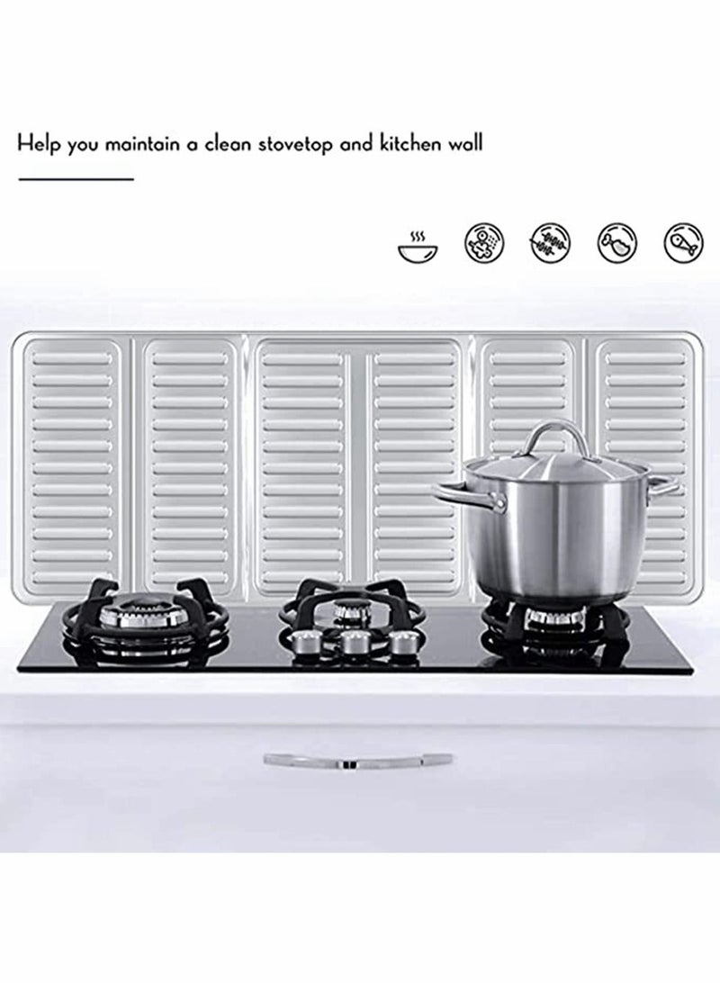 2 Pieces Anti Splatter Shield Guard Oil Barrier Stove Nonstick Aluminum Oil Splash Guard 3 Sided Splash Guard for Kitchen Cooking