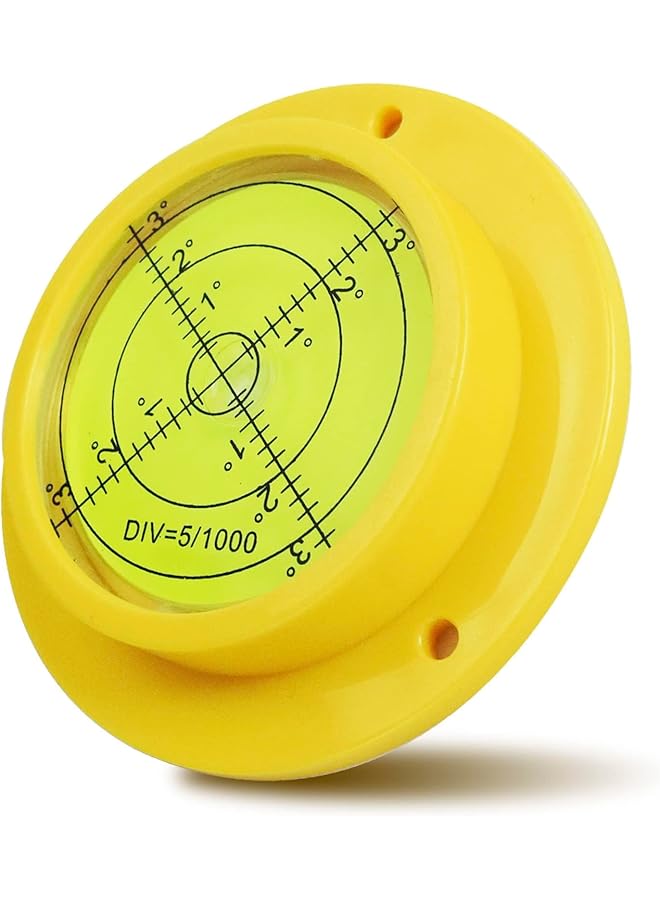PROMASS promass Circular Spirit Level with 3 Mounting Holes - Large 90x17mm High Precision Plastic Case Round Bubble Level for Measuring Instruments, RV, Home  - Image 1