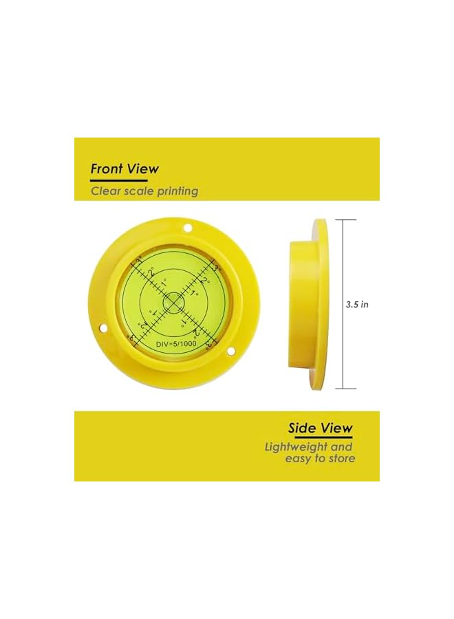 PROMASS promass Circular Spirit Level with 3 Mounting Holes - Large 90x17mm High Precision Plastic Case Round Bubble Level for Measuring Instruments, RV, Home  - Image 3