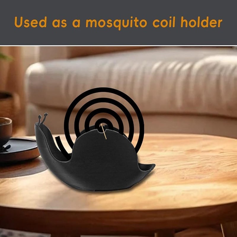 Snail Incense Burner Holder with Coil Tray Base Decorative Ornament 6.3x4.33 Inch - Image 4