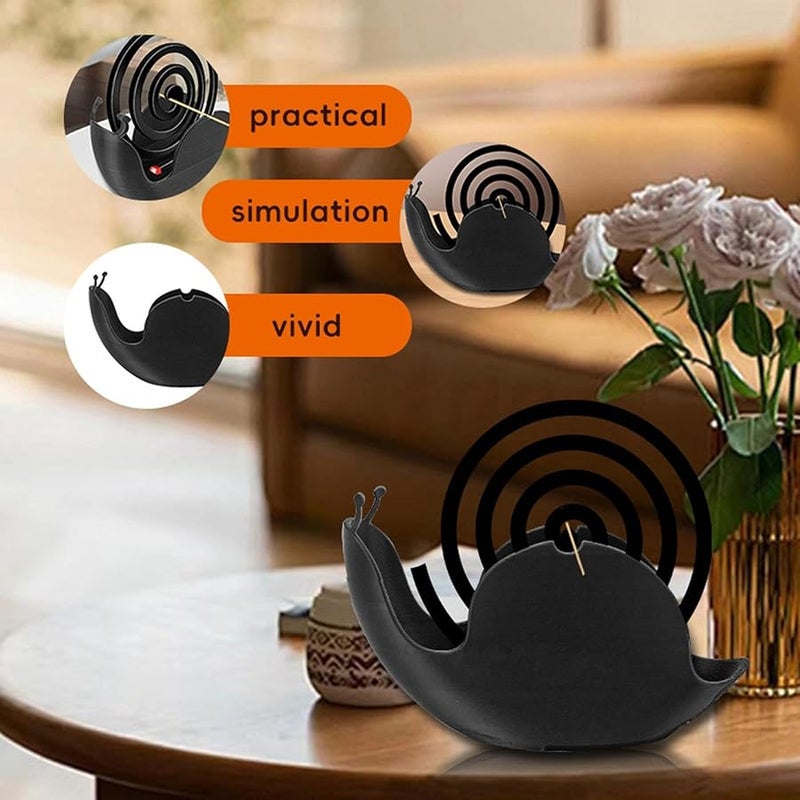 Snail Incense Burner Holder with Coil Tray Base Decorative Ornament 6.3x4.33 Inch - Image 5