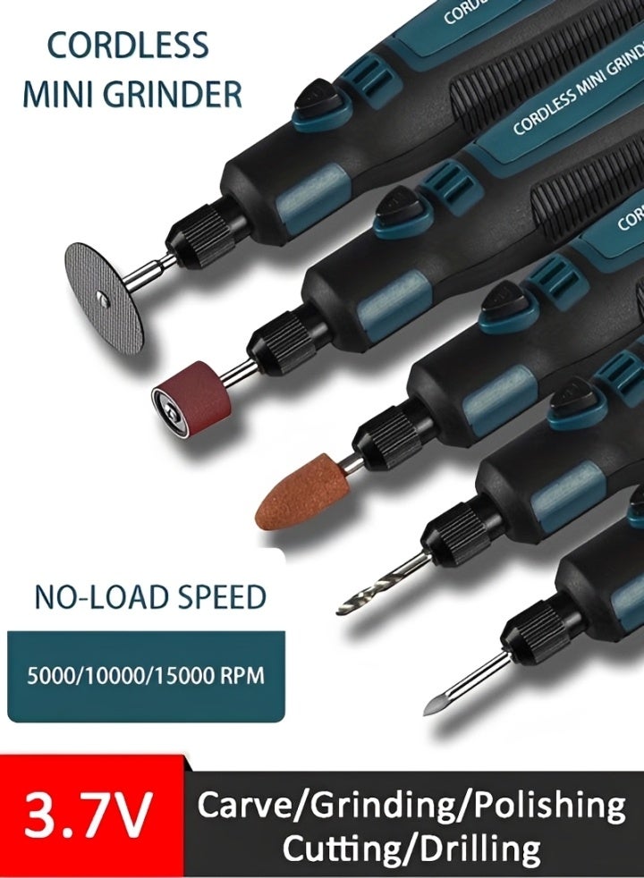طقم أداة دوارة صغيرة لاسلكية 139 قطعة مع الملحقات، قلم جلخ كهربائي قابل للشحن عبر USB للنقش والنحت والطحن والتلميع والصنفرة والقطع والحفر والتفريز وأعمال الحرف اليدوية والإصلاح - Image 4