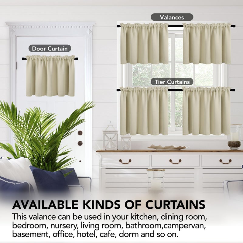Deconovo Blackout Curtains for Bedroom-Thermal Insulated  Noise-Reducing  Energy-Efficient Drapes for Privacy & Soundproofing-Ideal for Parents  Seniors-42W x 30L Inch  Beige  2 Panels - Image 4