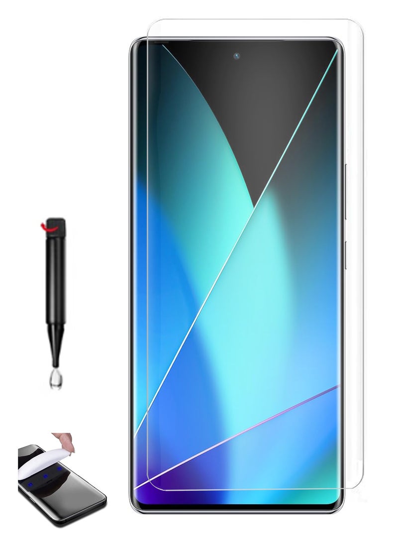 For Infinix Zero 40 5G - UV Advanced Premium Tempered Glass Screen Protector Guard , Full Adhesive UV Curved Case Friendly HD Clarity With Installation Kit  - Image 1