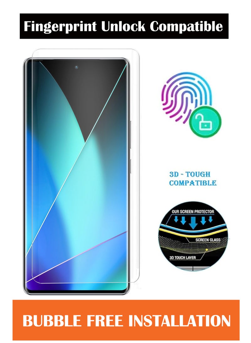 For Infinix Zero 40 5G - UV Advanced Premium Tempered Glass Screen Protector Guard , Full Adhesive UV Curved Case Friendly HD Clarity With Installation Kit  - Image 2