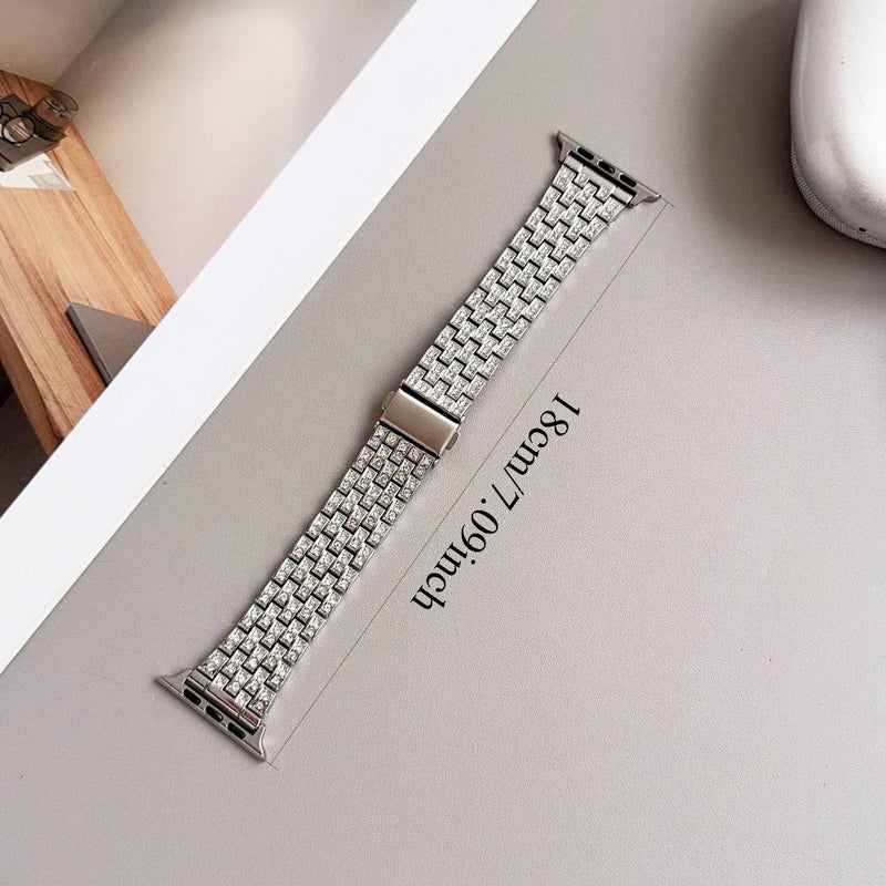 Golden Yellow Rhinestone Band With Case For 44mm Apple Watch Series 6 SE SE2 - Image 4