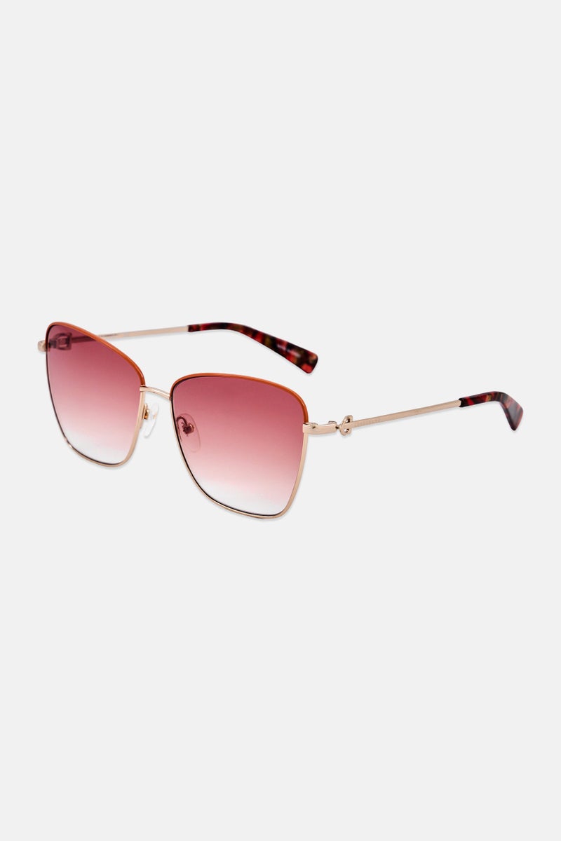Longchamp Women LO153S Square Sunglasses, Gold - Image 3