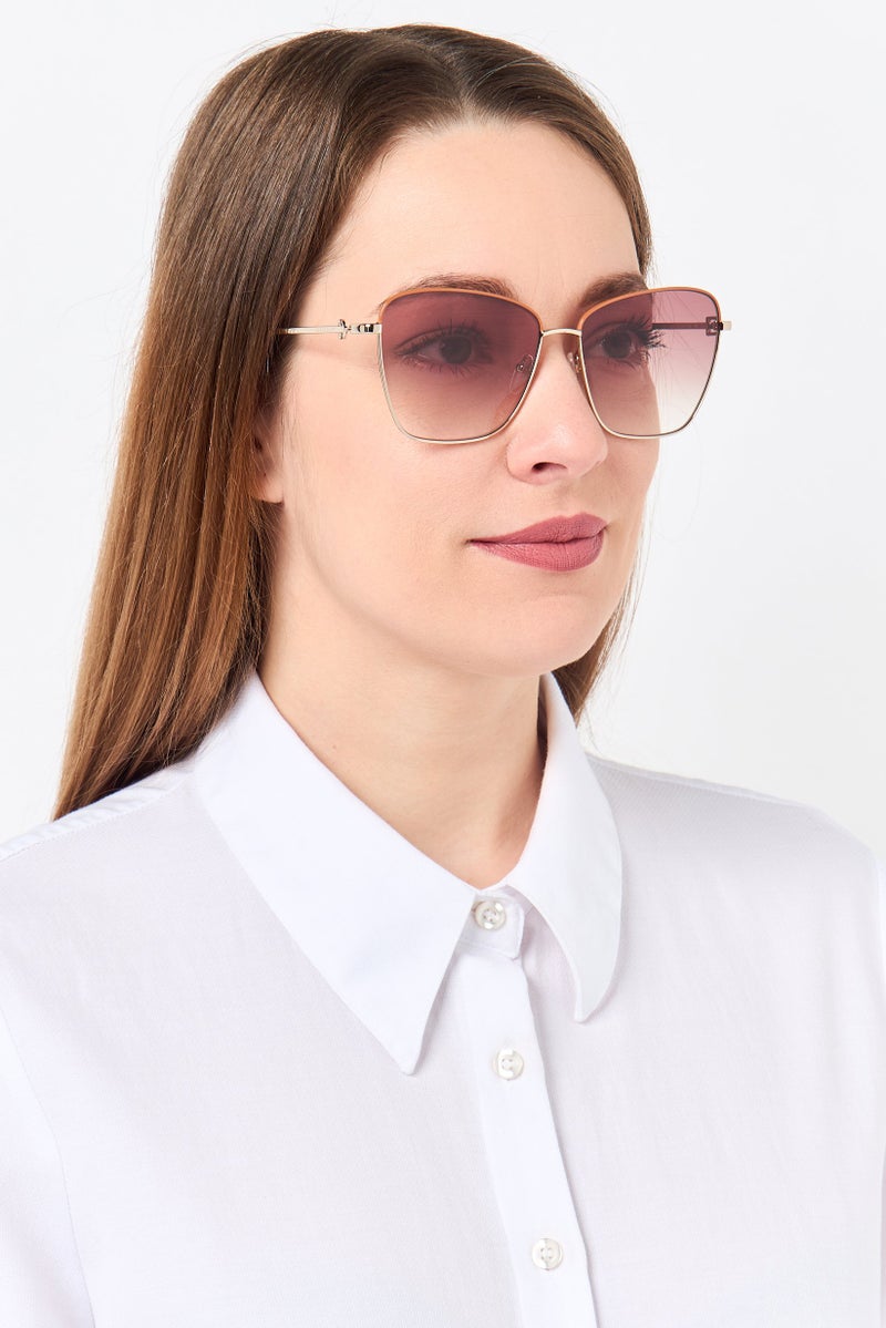 Longchamp Women LO153S Square Sunglasses, Gold - Image 2