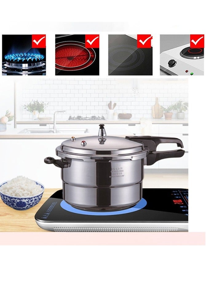 فوكدوبو طنجرة ضغط سعة 5 لتر، طنجرة متينة متوافقة مع الحث الحراري مع سطح مصقول للتسخين السريع، لون فضي - Image 5