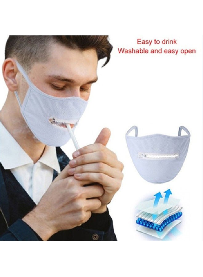 NIBEMINENT Washable Protective Zipper Openable Mask - Image 3