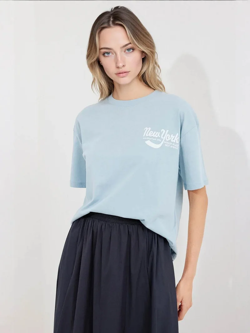 BIG DART BDART Printed Crew Neck Loose Fit T-Shirt