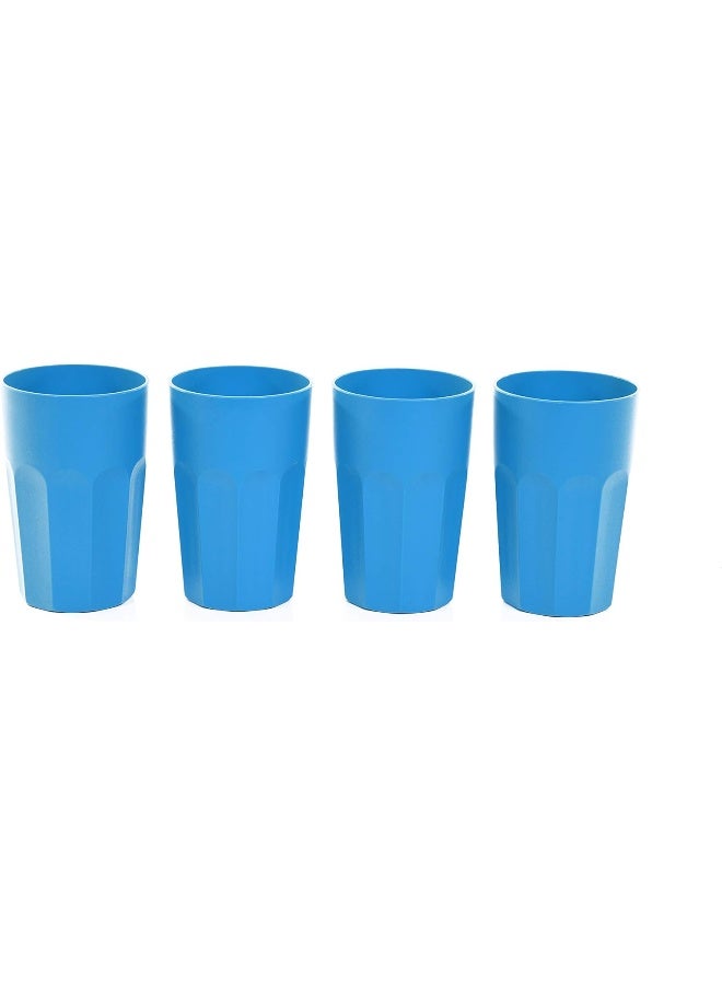 كؤوس مينترا المنزلية غير القابلة للكسر باللون التركوازي 4PK (مجموعة جريئة) - 330 مل (11 أونصة) أكواب قابلة لإعادة الاستخدام: صغيرة، ميني وكوب عصير - Image 1
