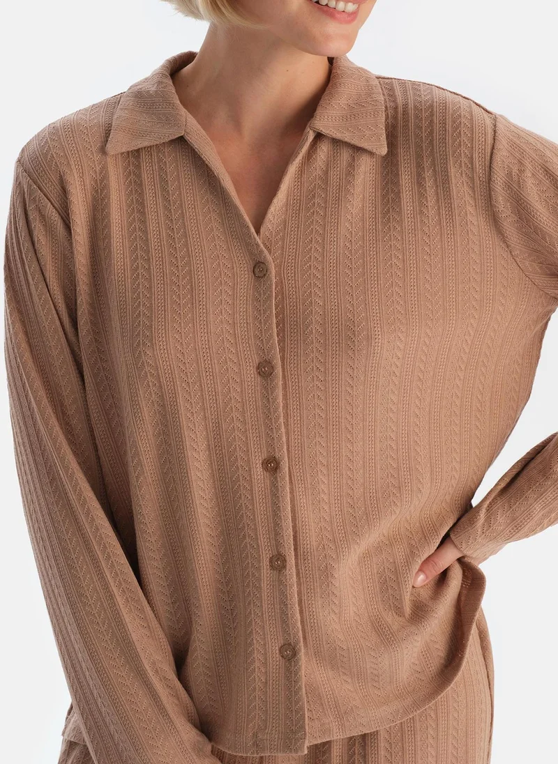 داجي T-shirt Spread Collar Viscone Homewear