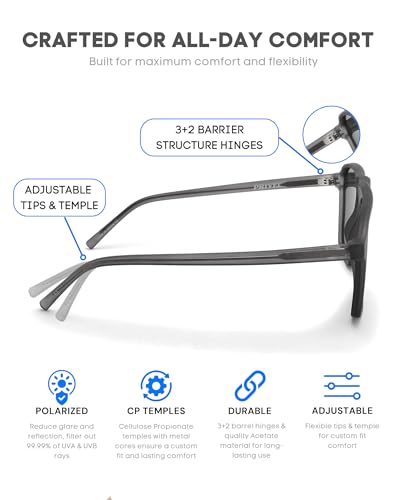 PRIVEL XXL Size Extra Large 159MM Polarized Square Aviator Sunglasses Big Wide Heads Men Ultralight UV400 Protection Glasses (PMX012P-6) - Image 3