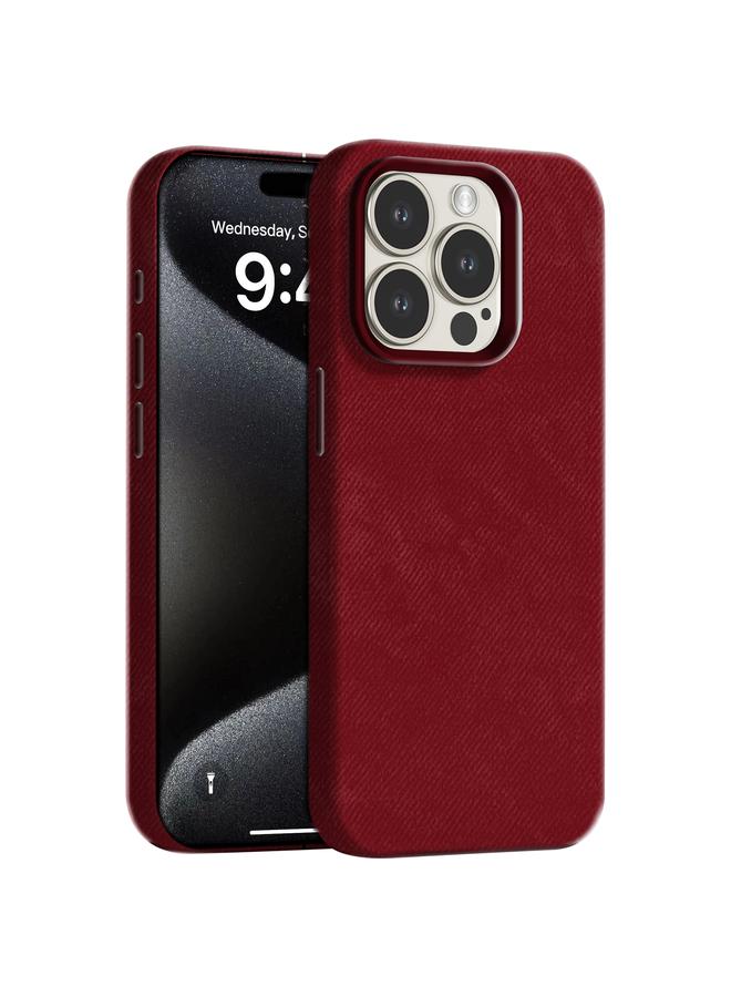 S-TOP Case For iPhone 15 Pro Max Skin Feel Denim Leather MagSafe Phone Case - Image 1