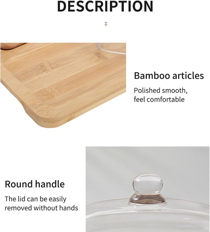 fosa Butter Keeper with Glass Lid, Butter Dish with Lid Wood, Butter Container with Stainless Steel Cutting Tool, for Cheese Cake Dessert Effortless Slicing (Wood Color) - Image 4
