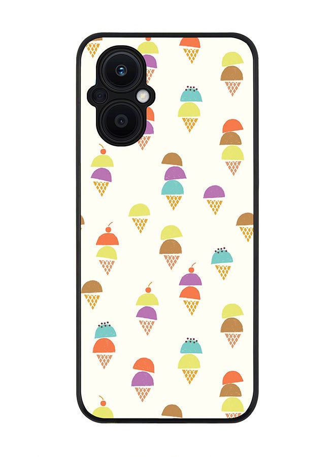 Stylizedd Rugged Black edge case for Oppo Reno7 Z  Slim fit Soft Case Flexible Rubber Edges Anti Drop TPU Gel Thin Cover - Scoopy Cones - Image 1