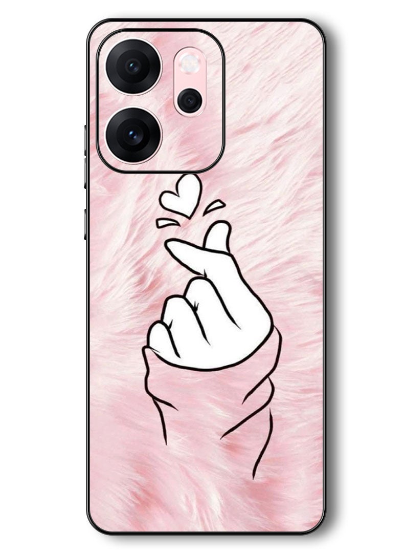 Theodor Case Compatible with Oppo Reno 14 F 6.57 Inch Protection Shockproof Bumper Cover Snap Love Pink - Image 1