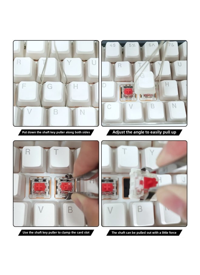 Generic - Steel Wire Key Puller Shaft Puller Two-in-one Metal Shaft Puller Mechanical Keyboard Universal Shaft Changing Key Cap Machine-Color:Pull Shaft Pull Key Two-in-one Black - Image 1