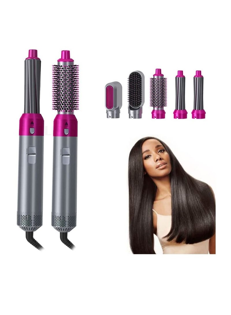 5 in 1 Curling Wand Set Fast Heating Hot Air Comb Dual-Purpose Curling Straightener Iron Automatic Curling Iron for Multiple Hair Types and Styles Gift for Girls Wom - Image 1