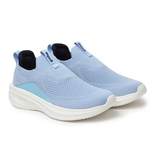 YOHO Knitted Slip-Ons for Women |Lightweight, Stylish, Breathable Casual Loafer Shoes |Extra Soft Insole & Shock Absorbing for Walking Without Lace Ladies SOS-112 | Light Blue - UK 3 - Image 1