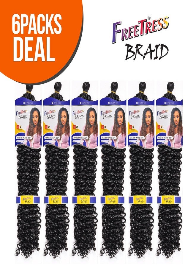 FreeTress Braids Synthetic Hair Braids FreeTress Water Wave Bulk 22" (6-Pack, TP1B/30) - Image 2