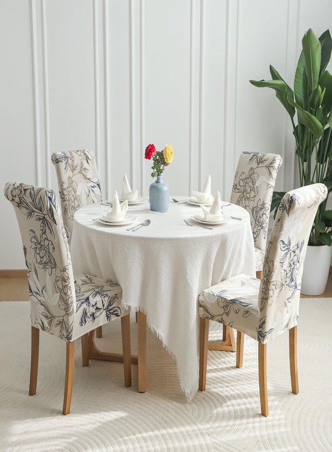 FORCHEER Chair Covers for Dining Room Set of 4 Elegant Flowers Stretch Floral Kitchen Chair Slipcover 4 Pieces Washable and Removable - Image 4