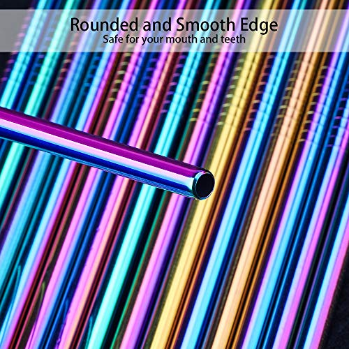 Tomorotec [24 PCS] Value Pack Reusable Stainless Steel Straws in Bulk Extra Long 10.4 inch Colorful,Tomorotec Metal Straw Sets with Cleaning Brushes,12 Straight 12 Bent For Tumblers Beverage Drink Cocktail - Image 4