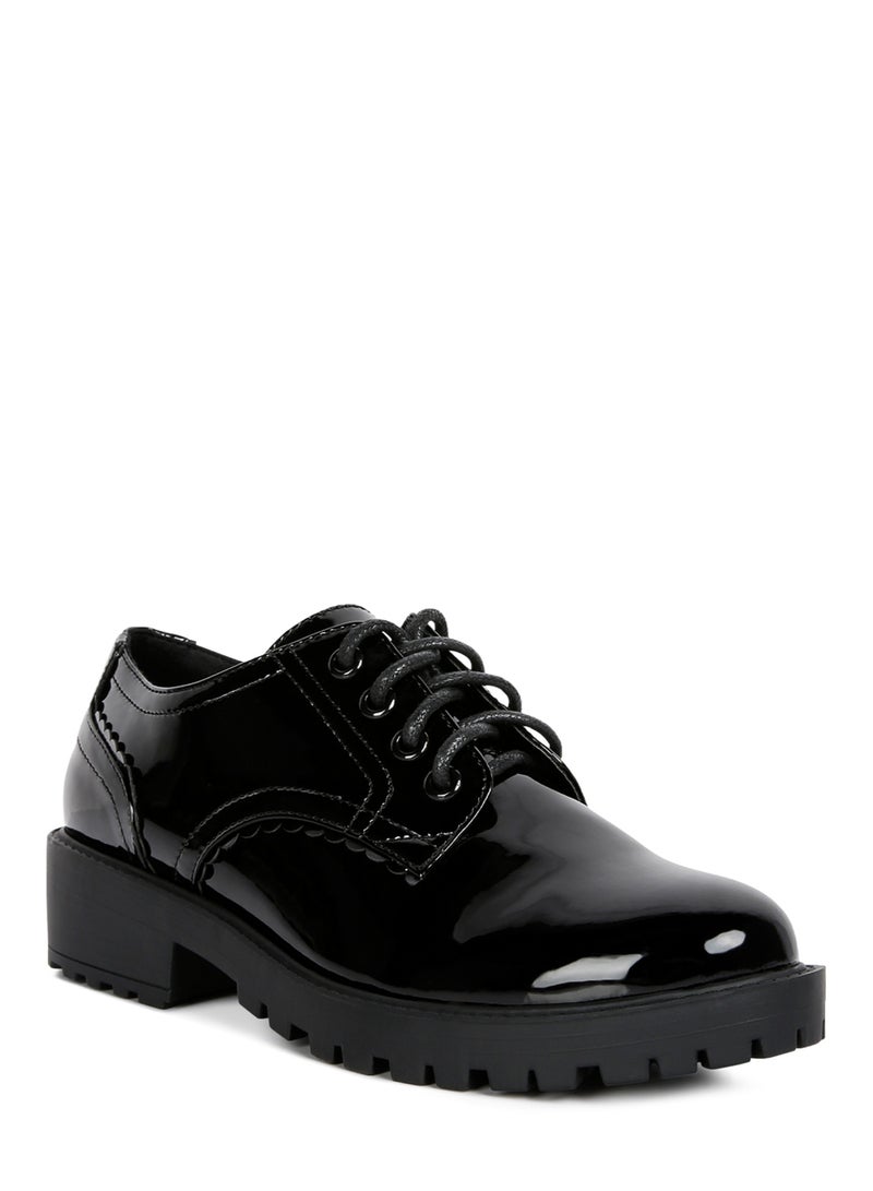 London Rag Black Patent Oxford Shoes  - Image 2