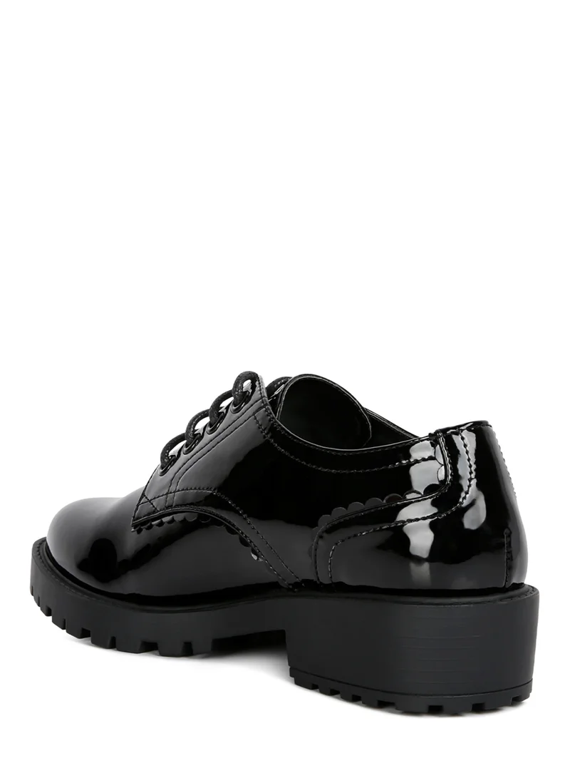 London Rag Black Patent Oxford Shoes