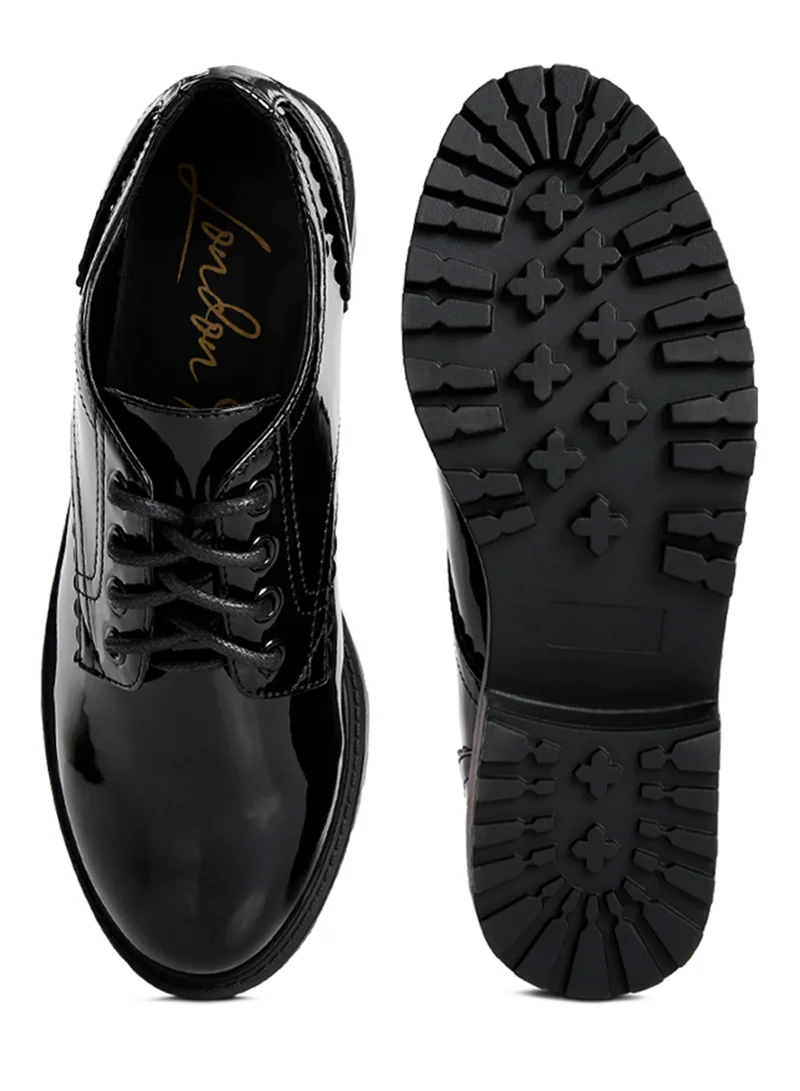 London Rag Black Patent Oxford Shoes