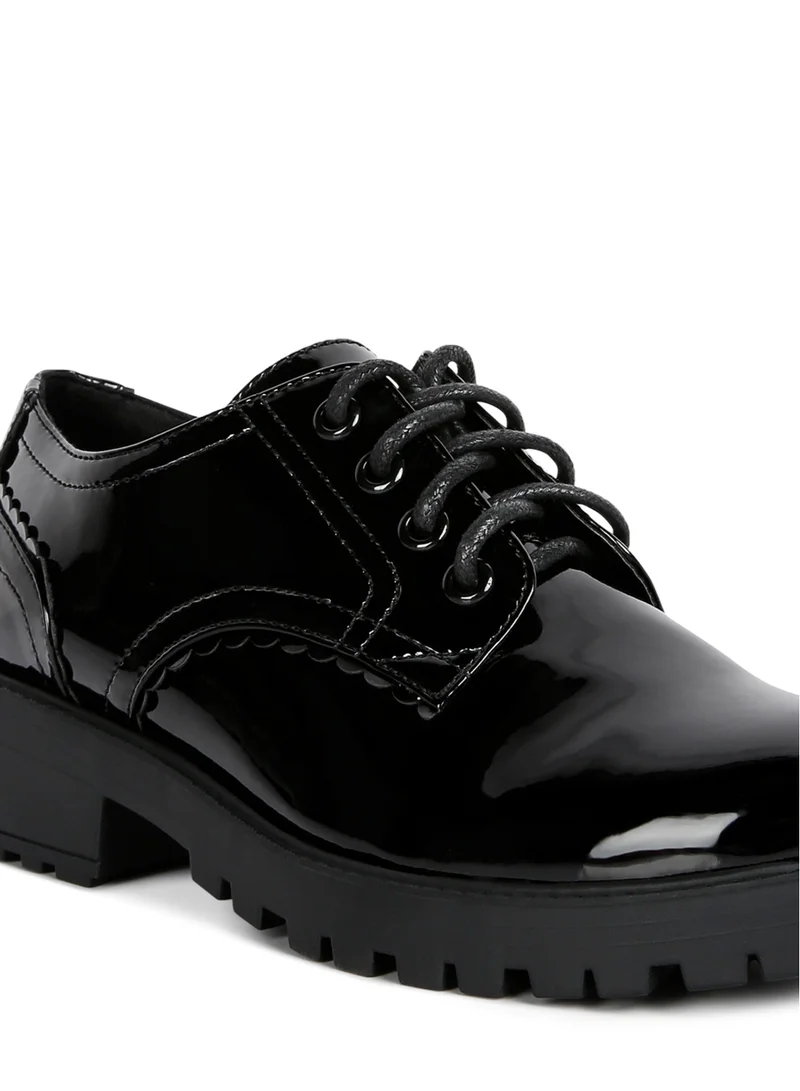 London Rag Black Patent Oxford Shoes