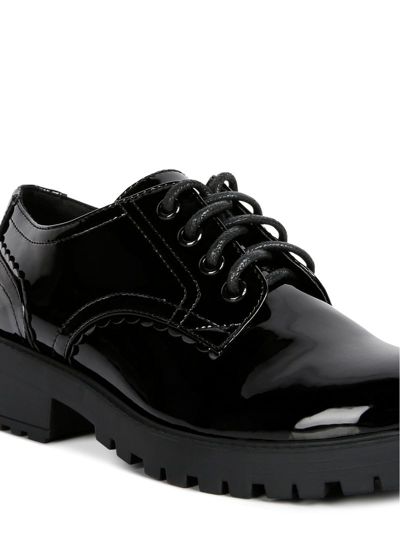London Rag Black Patent Oxford Shoes  - Image 5
