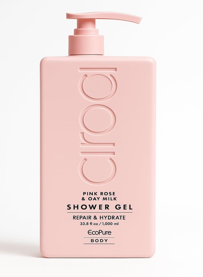 Ciroa, Pink Rose & Oat Milk, SHOWER GEL, Repair & Hydrate, Dermatologically Tested & Vegan Friendly, 33.8 fl oz / 1,000ml