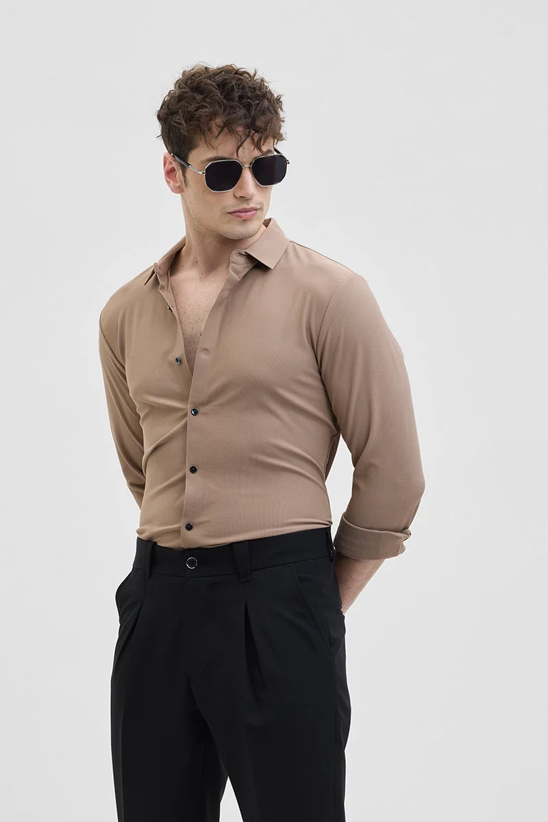 SNITCH Light Brown Stitchless Stretch Shirt